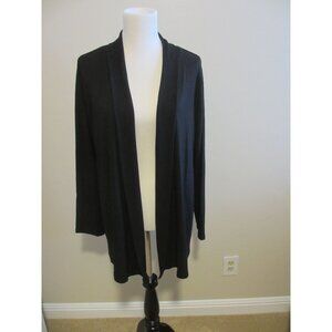 Liz Claiborne Black Open Front Cardigan XL Lightweight Comfortable Versatile Lay